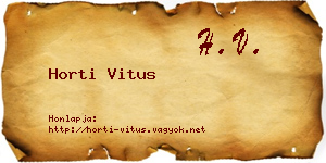 Horti Vitus névjegykártya